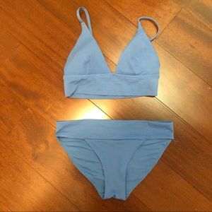 Aerie Dusty Blue Bikini Set - XS Top, S Bottoms